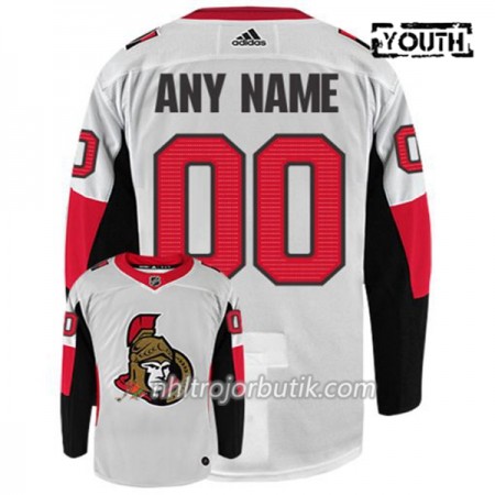 Barn Ishockey Ottawa Senators Tröja med eget tryck  Adidas Vit Authentic